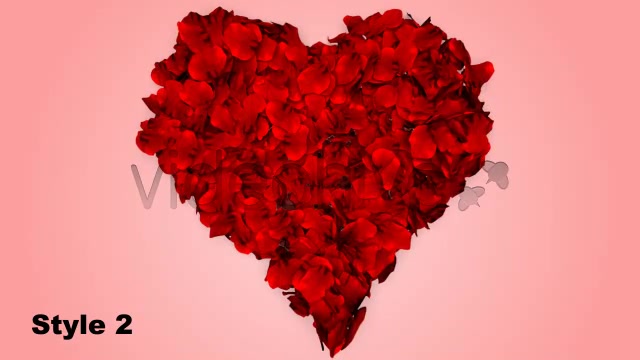 Rose Petals Fall into Heart Shape Alpha Included Videohive 1600365 Motion Graphics Image 7