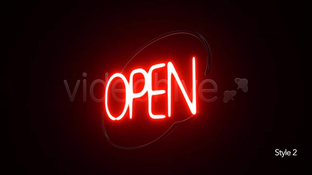 Round Neon Open Sign - Download Videohive 6982778