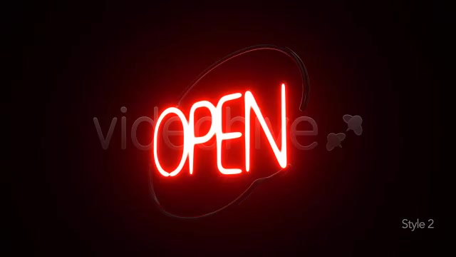 Round Neon Open Sign - Download Videohive 6982778