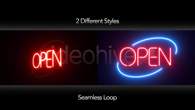 Round Neon Open Sign - Download Videohive 6982778