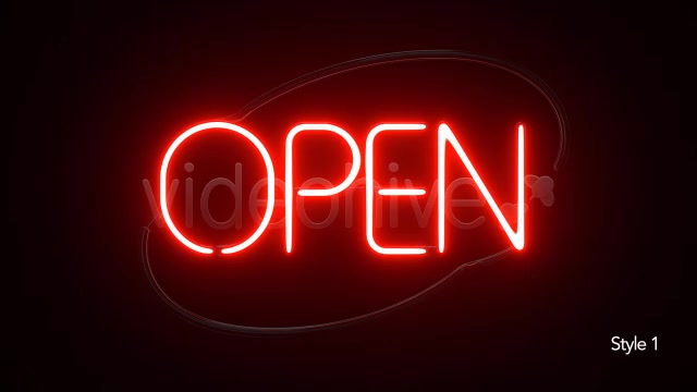 Round Neon Open Sign - Download Videohive 6982778