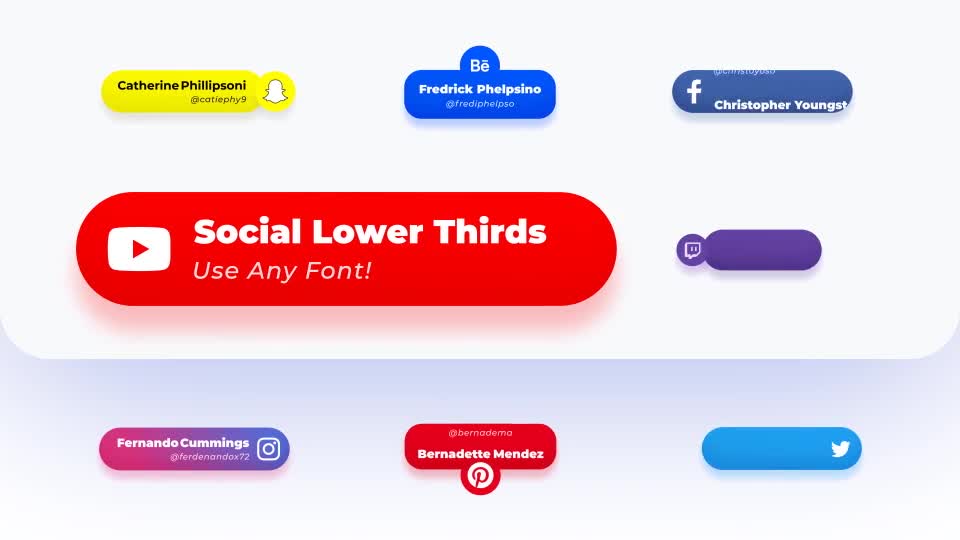 Rounded Social Media Lower Thirds Videohive 34988506 DaVinci Resolve Image 1