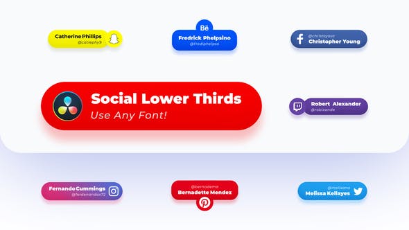 Rounded Social Media Lower Thirds - 34988506 Download Videohive