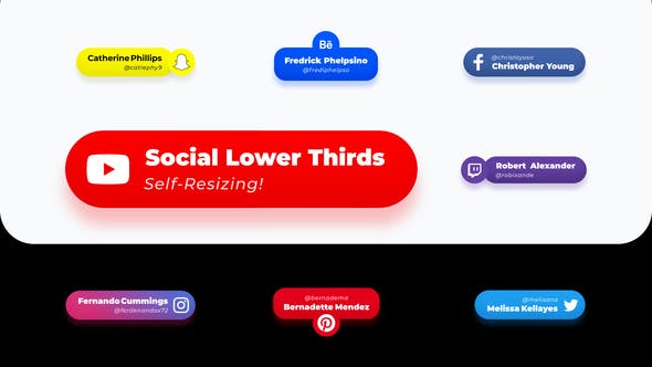Rounded Social Media Lower Thirds - Videohive Download 30474200