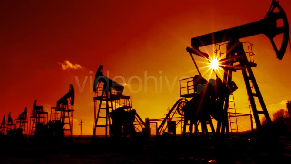 Row Of Working Oil Pumps  Videohive 8563381 Stock Footage Image 1