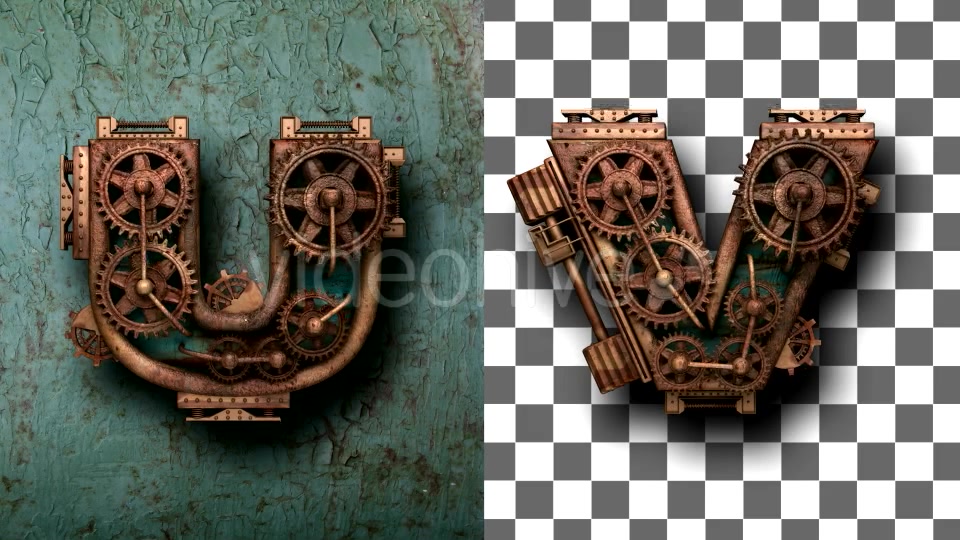 Rusted Letters with Gears Mechanic Videohive 18975774 Motion Graphics Image 11