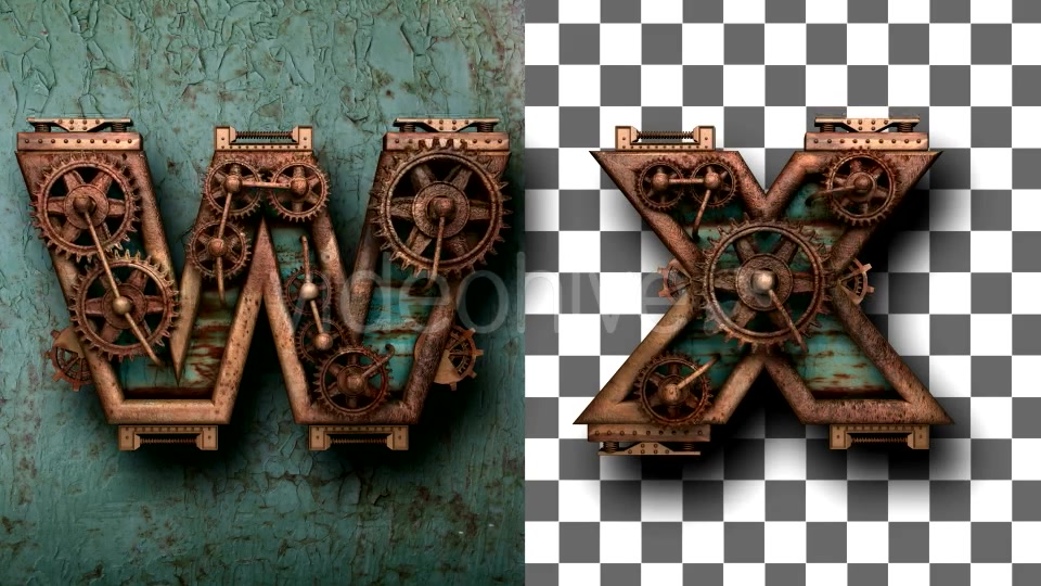 Rusted Letters with Gears Mechanic Videohive 18975774 Motion Graphics Image 12