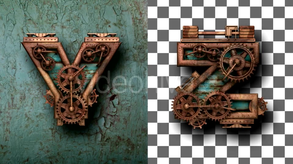 Rusted Letters with Gears Mechanic Videohive 18975774 Motion Graphics Image 13