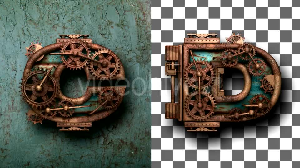Rusted Letters with Gears Mechanic Videohive 18975774 Motion Graphics Image 2