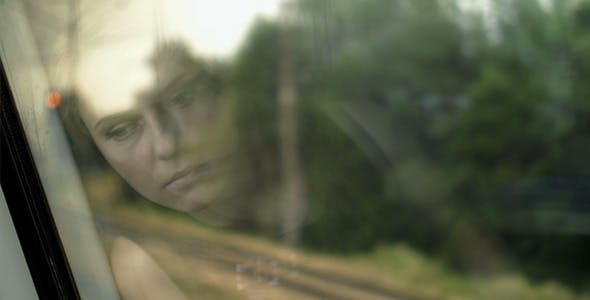 Sad Girl Reflection On Window  - Videohive Download 12212608