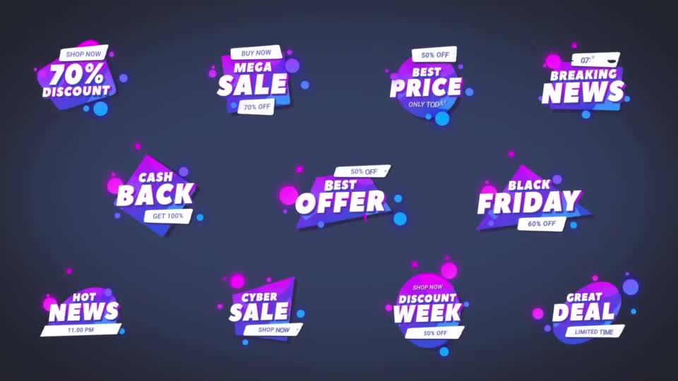 Sale & News Neon Badges Videohive 35168718 After Effects Image 1