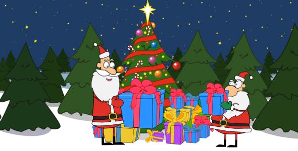 Santa is Opening a Present - Videohive Download 14060035