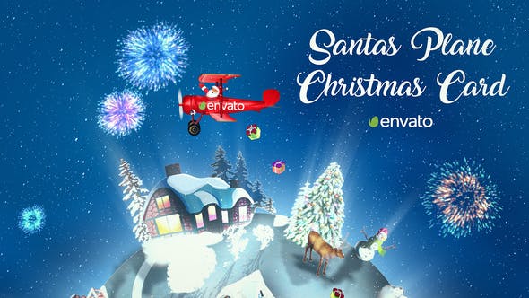 Santas Plane Christmas Card | After Effects Template - 22772820 Download Videohive