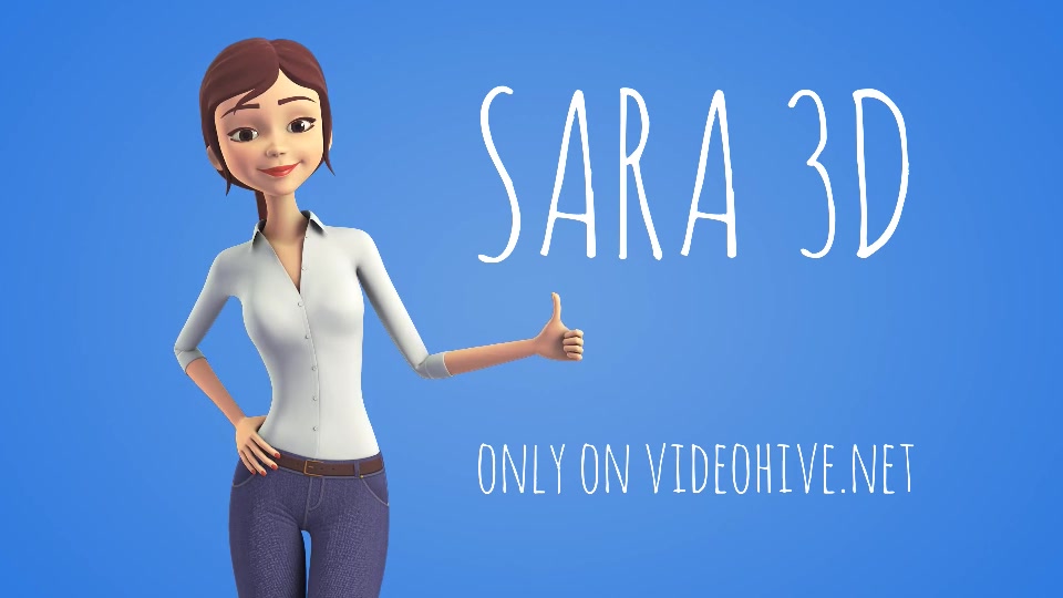 Sara 3D Character Beautiful Woman Presenter Explainer - Download Videohive 15765569