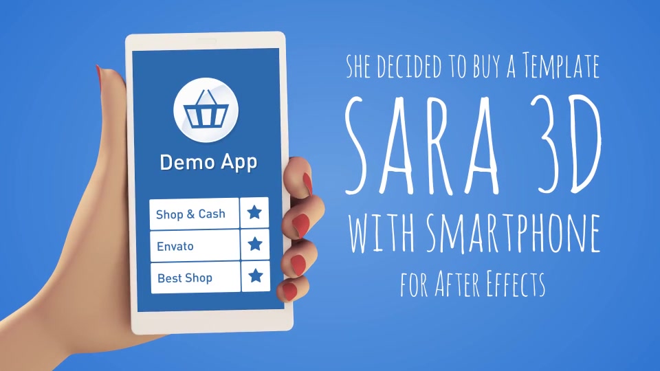 Sara 3D Character with Smartphone Female Presenter for Mobile App - Download Videohive 15887749