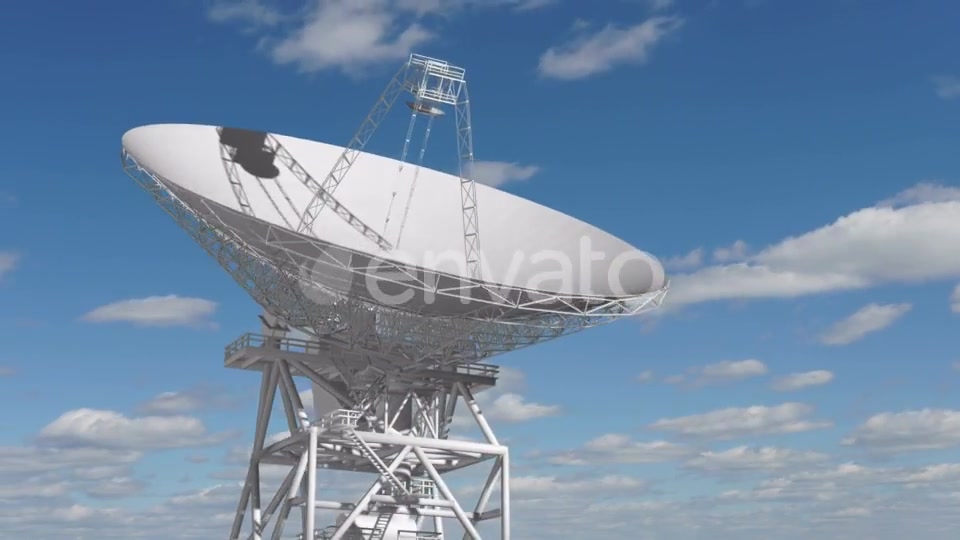 Satellite Dishe Moving in Against a Cloudy Sky. - Download Videohive 21952562