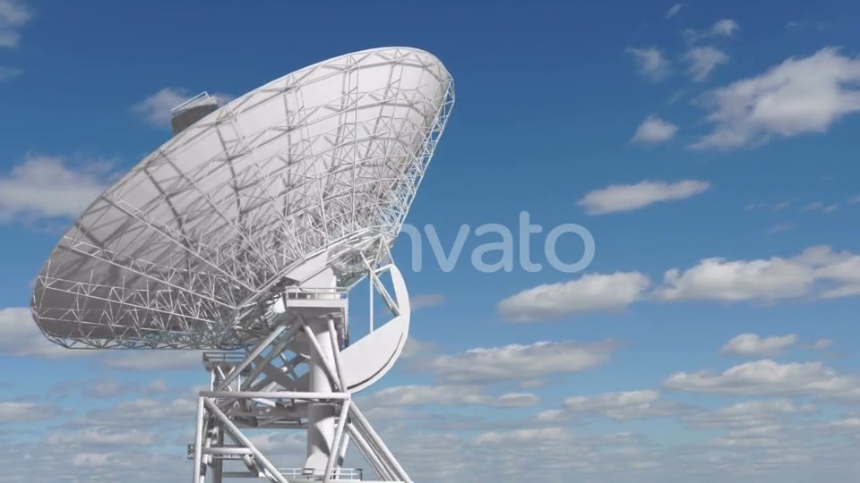 Satellite Dishe Moving in Against a Cloudy Sky. - Download Videohive 21952562