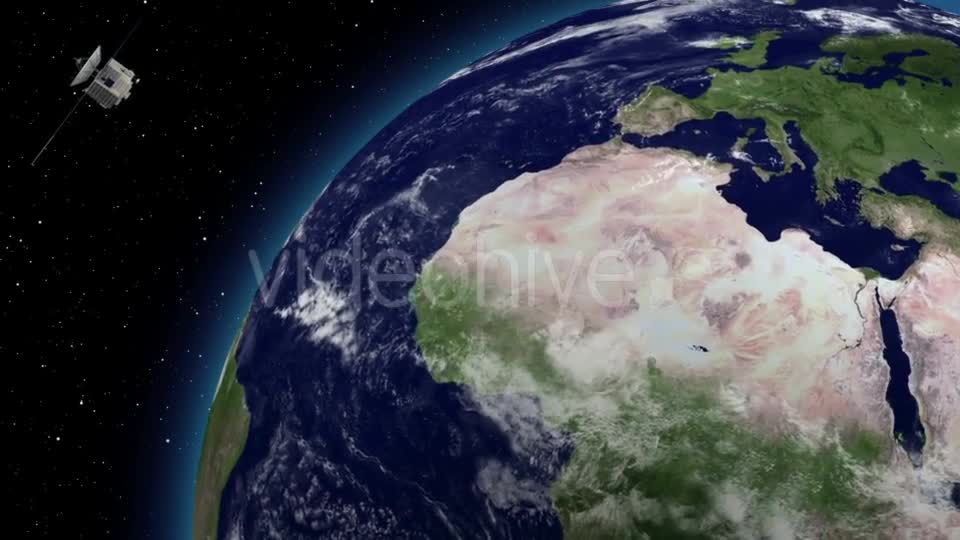 Satellite Revolving Over Earths Atmosphere - Download Videohive 21166092