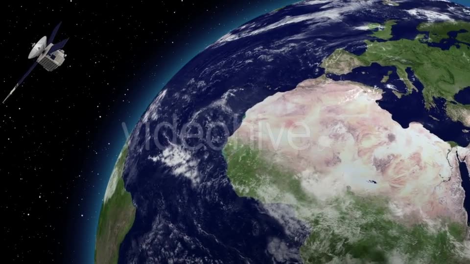 Satellite Revolving Over Earths Atmosphere - Download Videohive 21166092