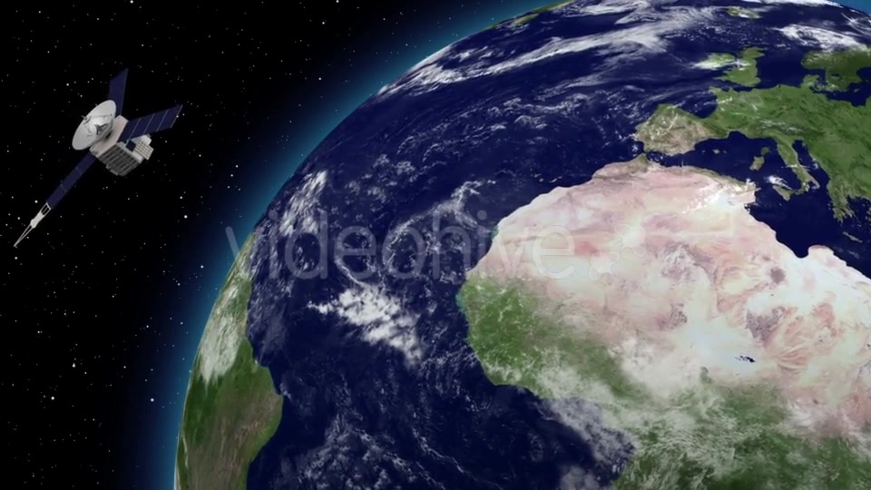 Satellite Revolving Over Earths Atmosphere - Download Videohive 21166092