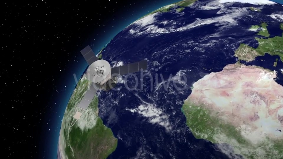 Satellite Revolving Over Earths Atmosphere - Download Videohive 21166092