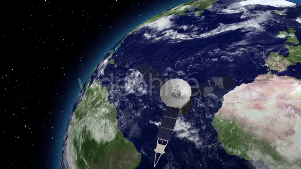 Satellite Revolving Over Earths Atmosphere - Download Videohive 21166092