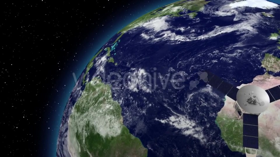 Satellite Revolving Over Earths Atmosphere - Download Videohive 21166092