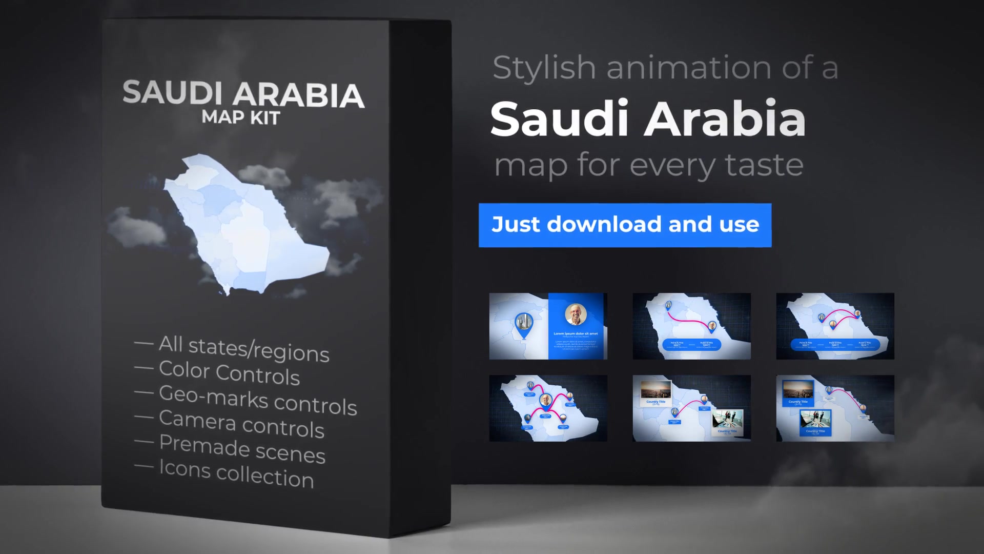 Saudi Arabia Map Kingdom of Saudi Arabia Map Kit Videohive 24093041 After Effects Image 11