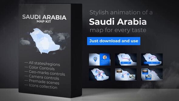Saudi Arabia Map Kingdom of Saudi Arabia Map Kit - Download 24093041 Videohive