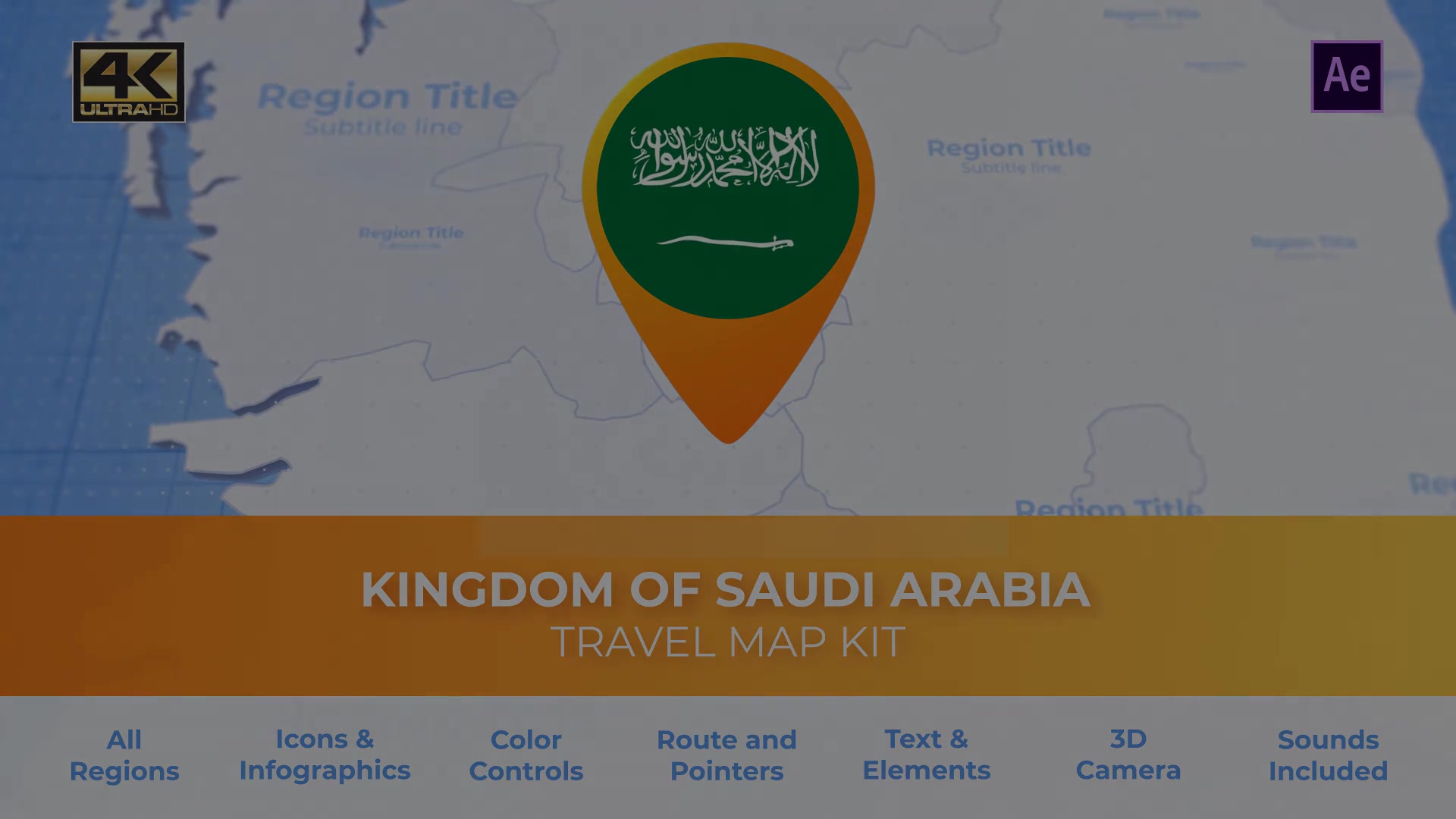 Saudi Arabia Map Kingdom of Saudi Arabia Travel Map Videohive 30442436 After Effects Image 13