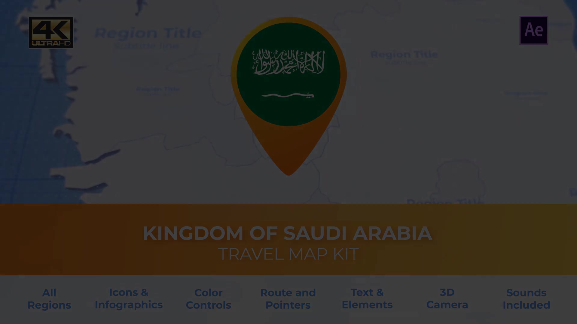 Saudi Arabia Map Kingdom of Saudi Arabia Travel Map Videohive 30442436 After Effects Image 6