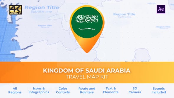 Saudi Arabia Map Kingdom of Saudi Arabia Travel Map - 30442436 Videohive Download