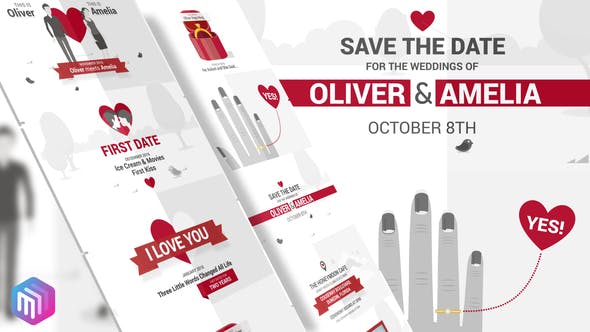 Save The Date Video Wedding Invitation - 22291271 Videohive Download