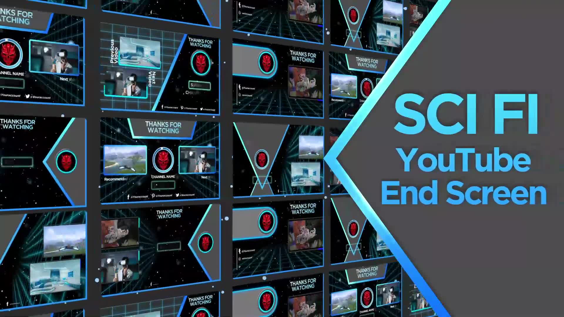 SCIFI Youtube End Screens Videohive 32883997 Premiere Pro Image 1