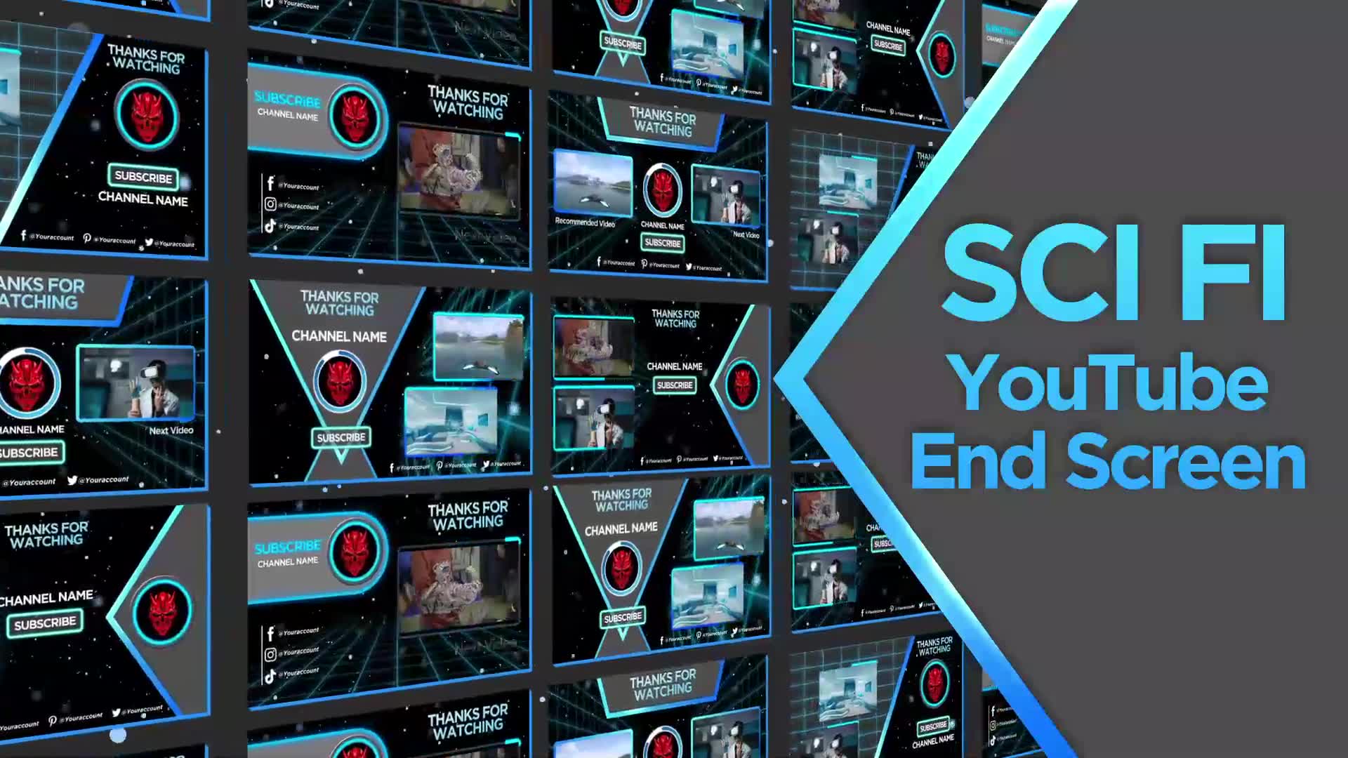 SCIFI Youtube End Screens Videohive 32883997 Premiere Pro Image 2