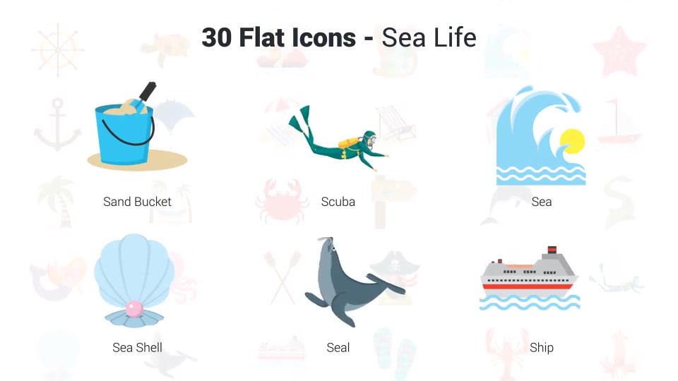 Sea Life Icons Videohive 36225565 After Effects Image 10