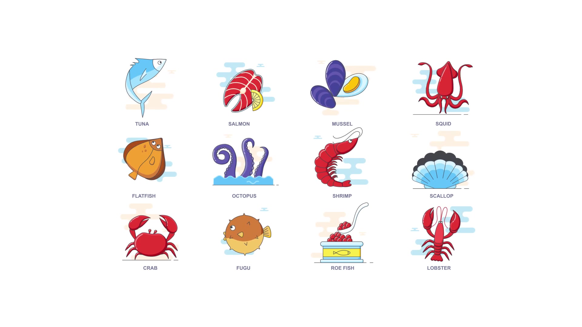 Seafood Animation Icons Videohive 35658346 After Effects Image 5