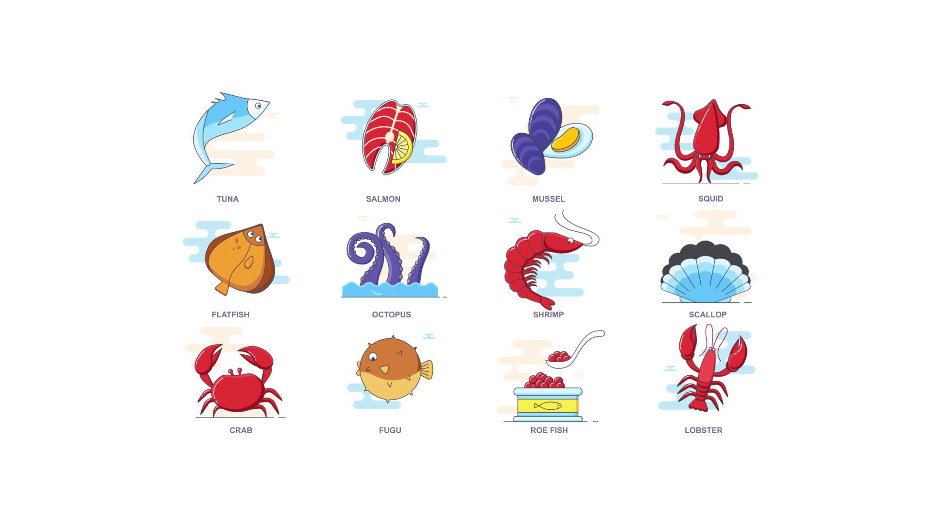 Seafood Animation Icons Videohive 35658346 After Effects Image 6