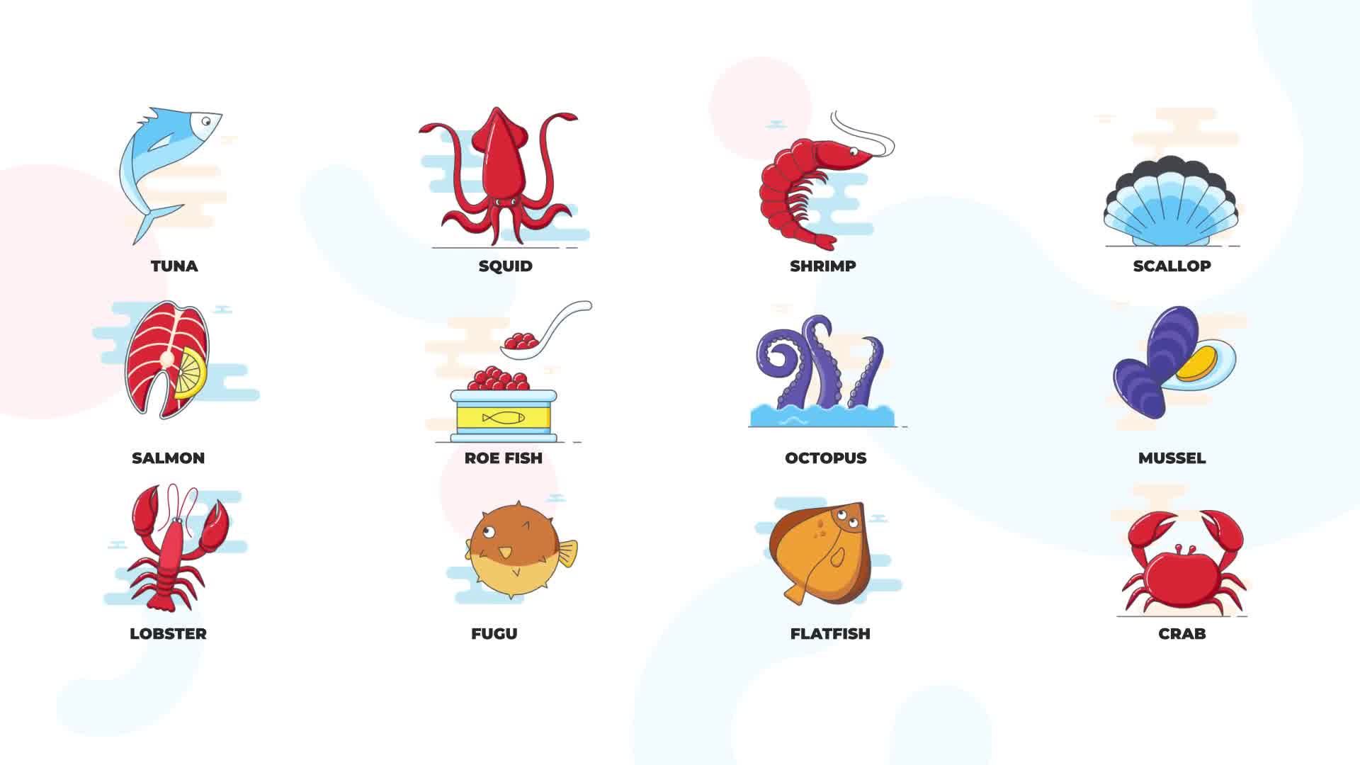 Seafood Animation Icons (MOGRT) Videohive 37236029 Premiere Pro Image 10