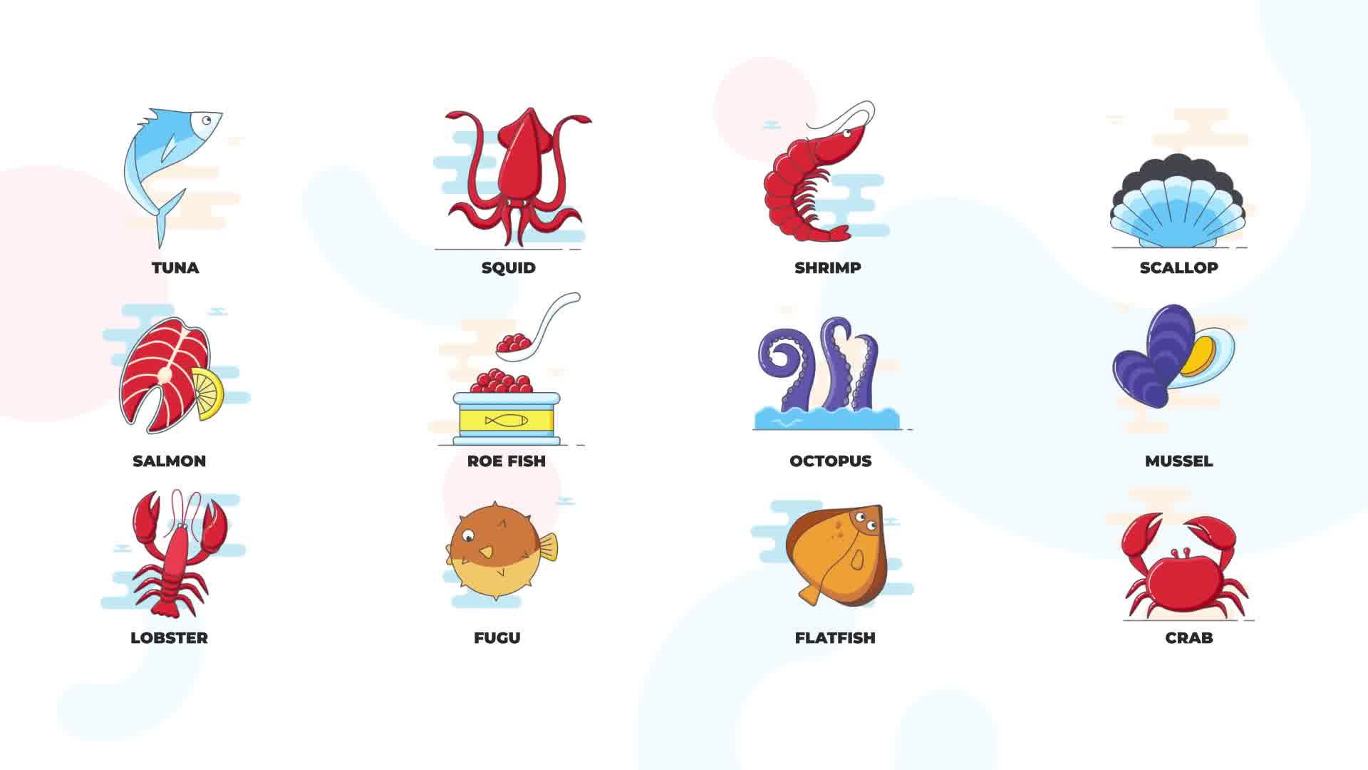 Seafood Animation Icons (MOGRT) Videohive 37236029 Premiere Pro Image 11