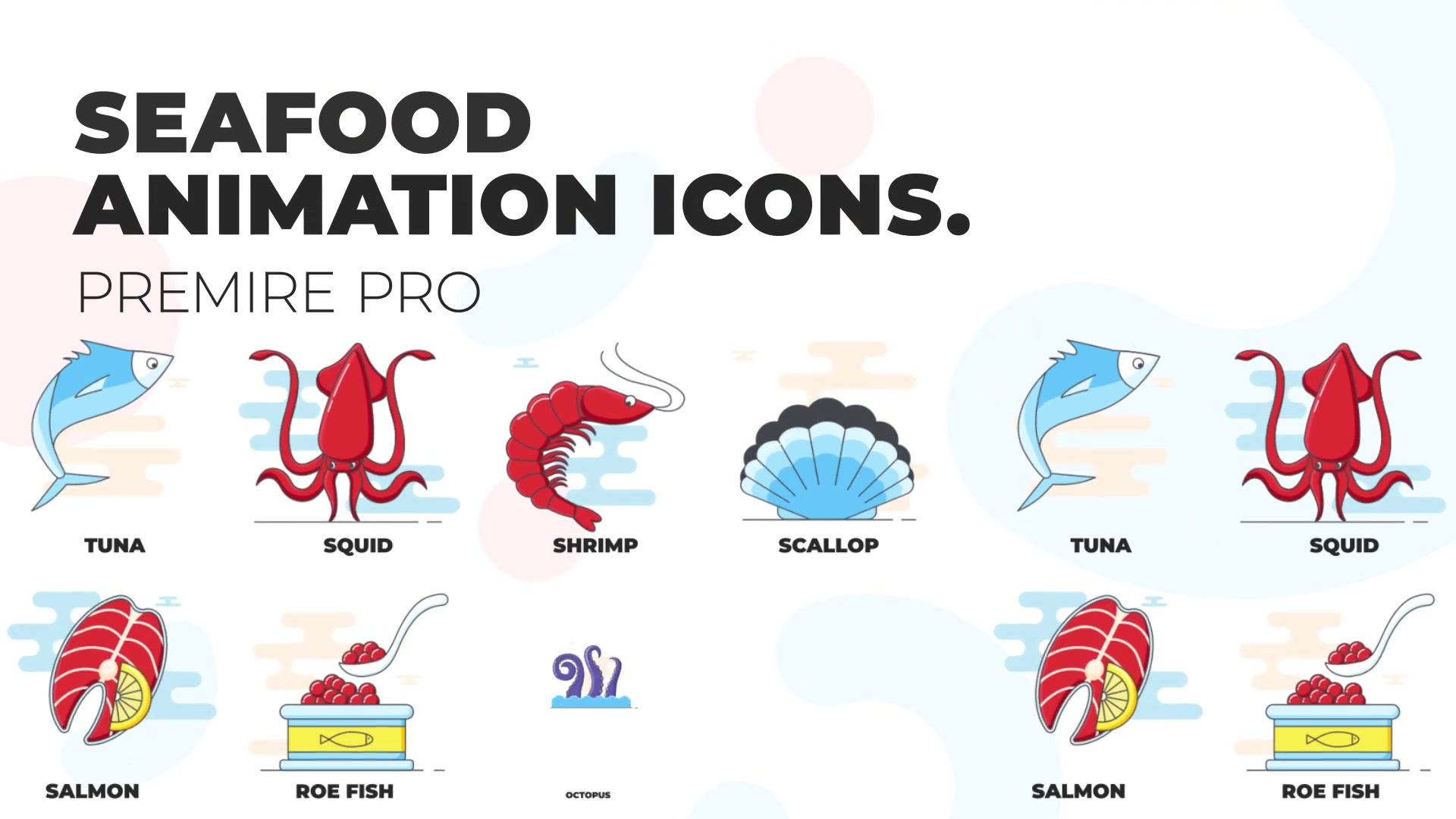 Seafood Animation Icons (MOGRT) Videohive 37236029 Premiere Pro Image 2
