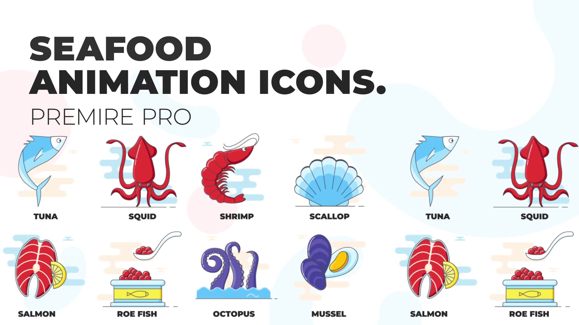 Seafood Animation Icons (MOGRT) Videohive 37236029 Premiere Pro Image 3