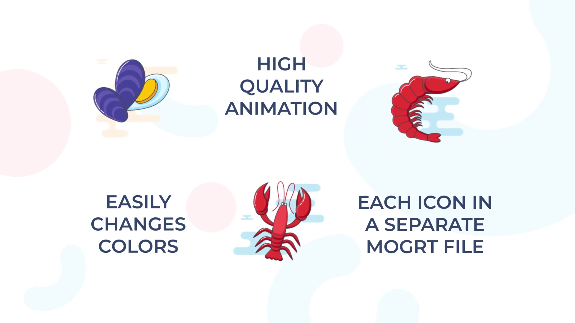 Seafood Animation Icons (MOGRT) Videohive 37236029 Premiere Pro Image 5