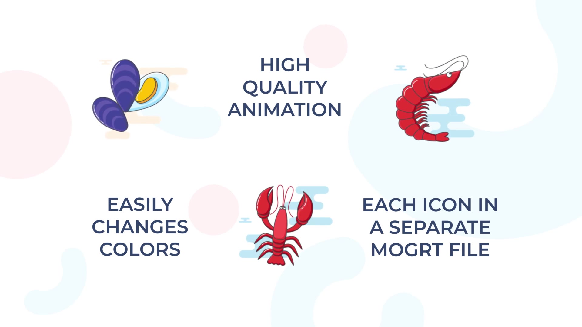 Seafood Animation Icons (MOGRT) Videohive 37236029 Premiere Pro Image 6