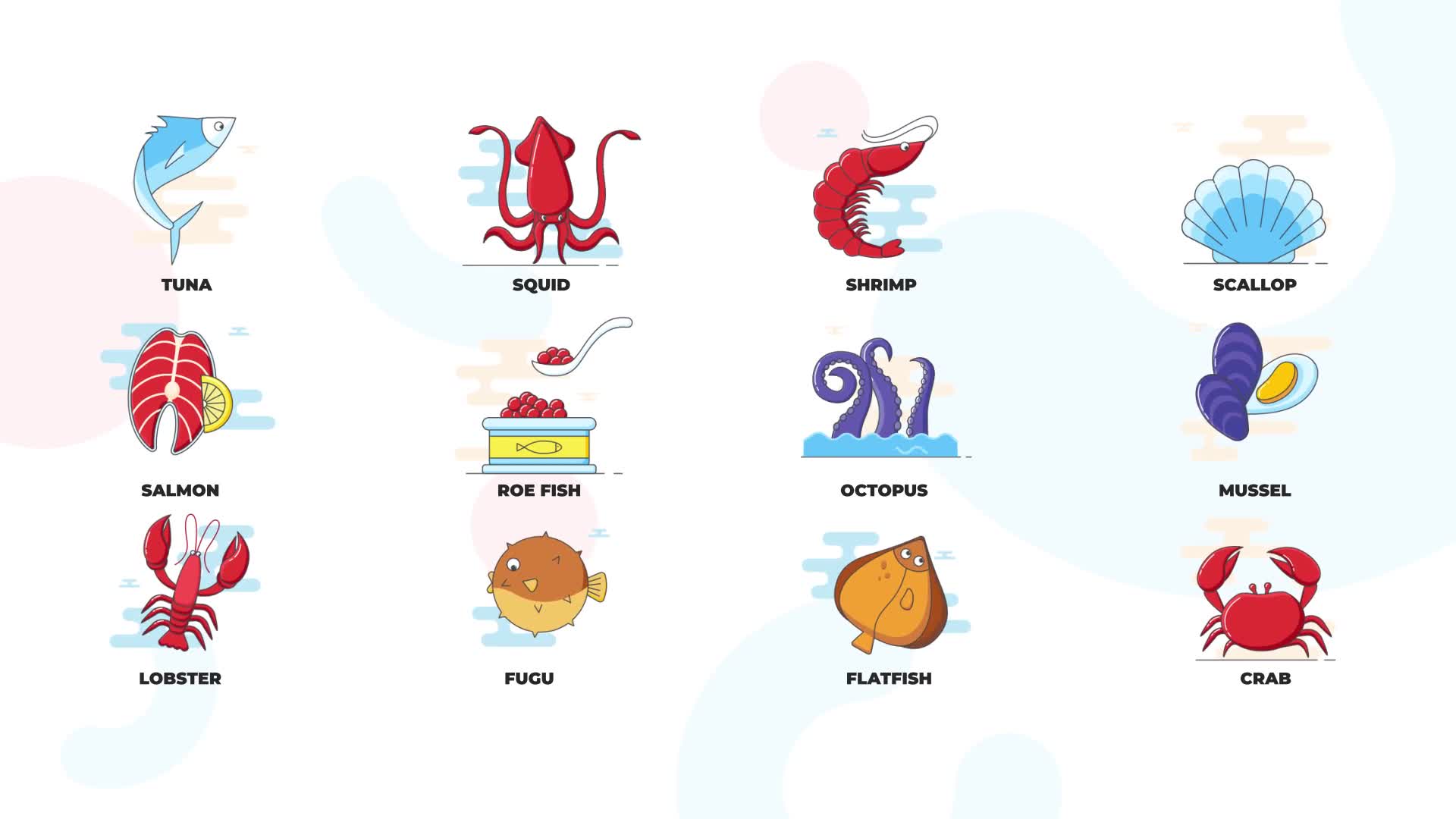 Seafood Animation Icons (MOGRT) Videohive 37236029 Premiere Pro Image 8