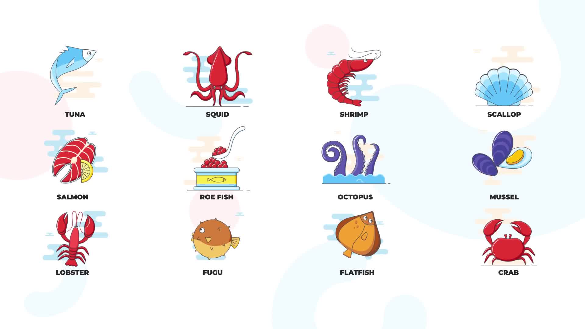 Seafood Animation Icons (MOGRT) Videohive 37236029 Premiere Pro Image 9