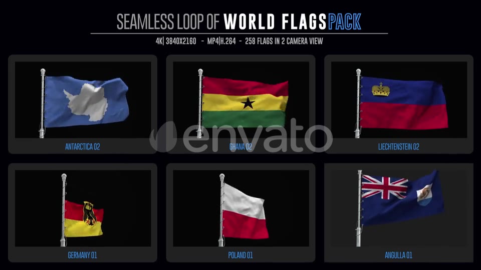 Seamless Loop Of World Flags Footages Pack + Alpha Videohive 28040319 Motion Graphics Image 3