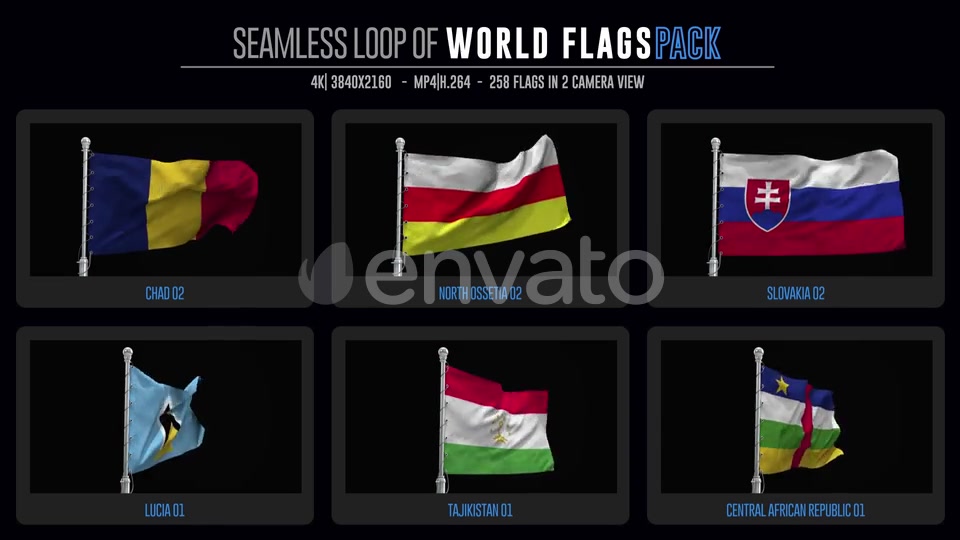 Seamless Loop Of World Flags Footages Pack + Alpha Videohive 28040319 Motion Graphics Image 8