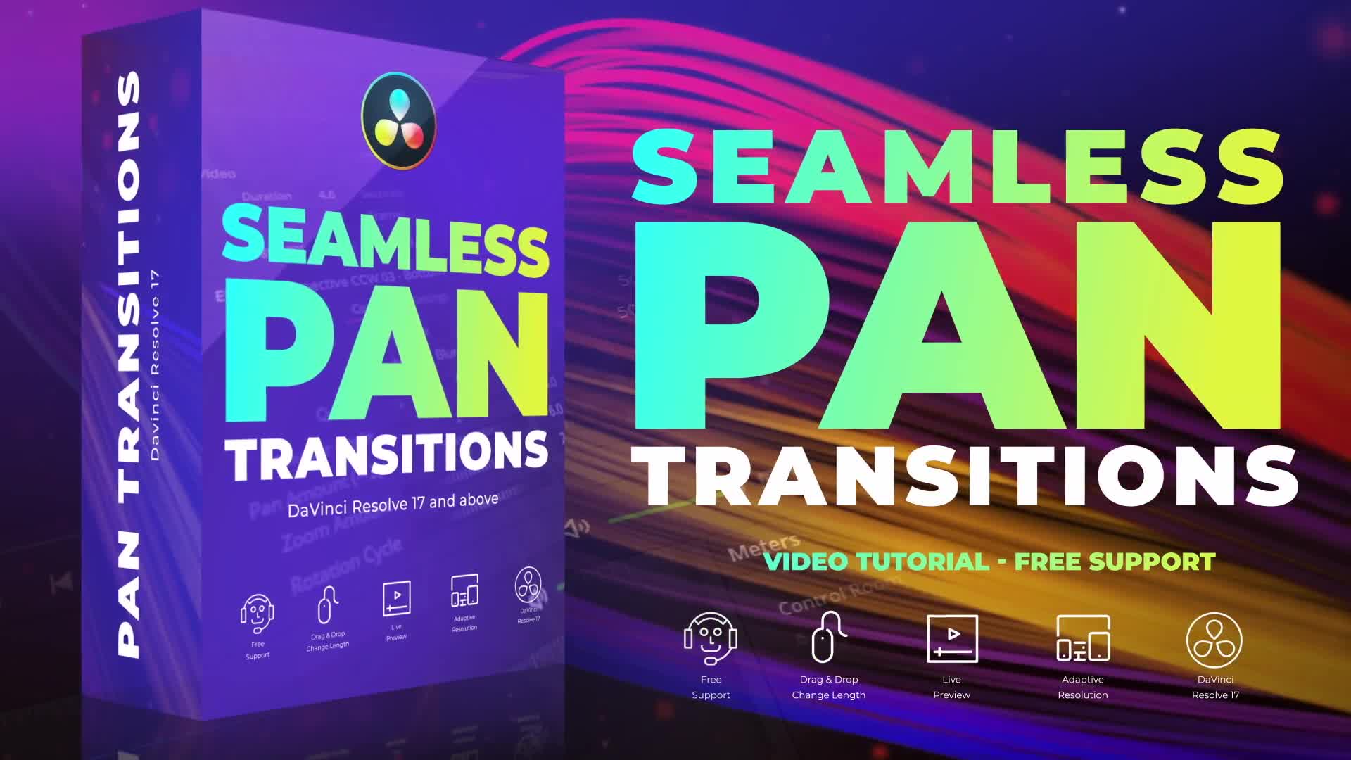 Seamless Pan Transitions for DaVinci Resolve Videohive 35933503 DaVinci Resolve Image 1