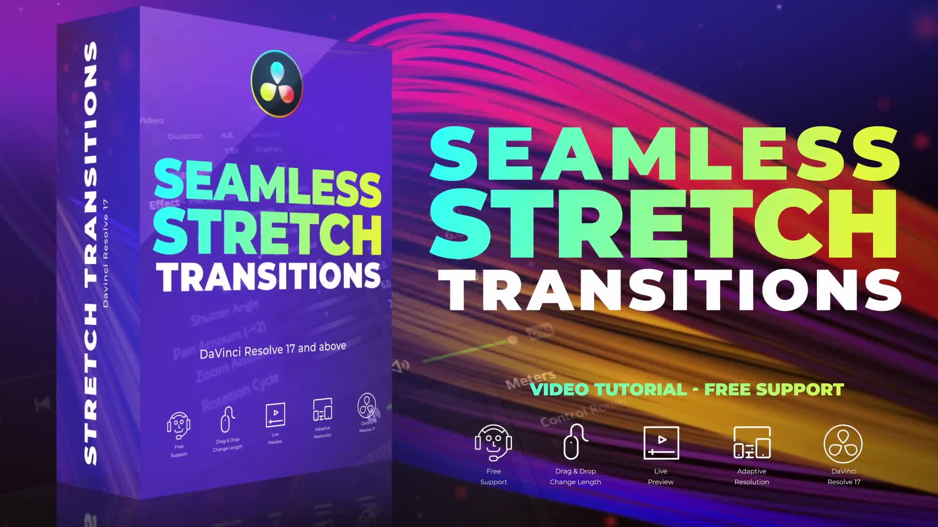 Seamless Stretch Transitions for Davinci Resolve Videohive 35982188 DaVinci Resolve Image 1